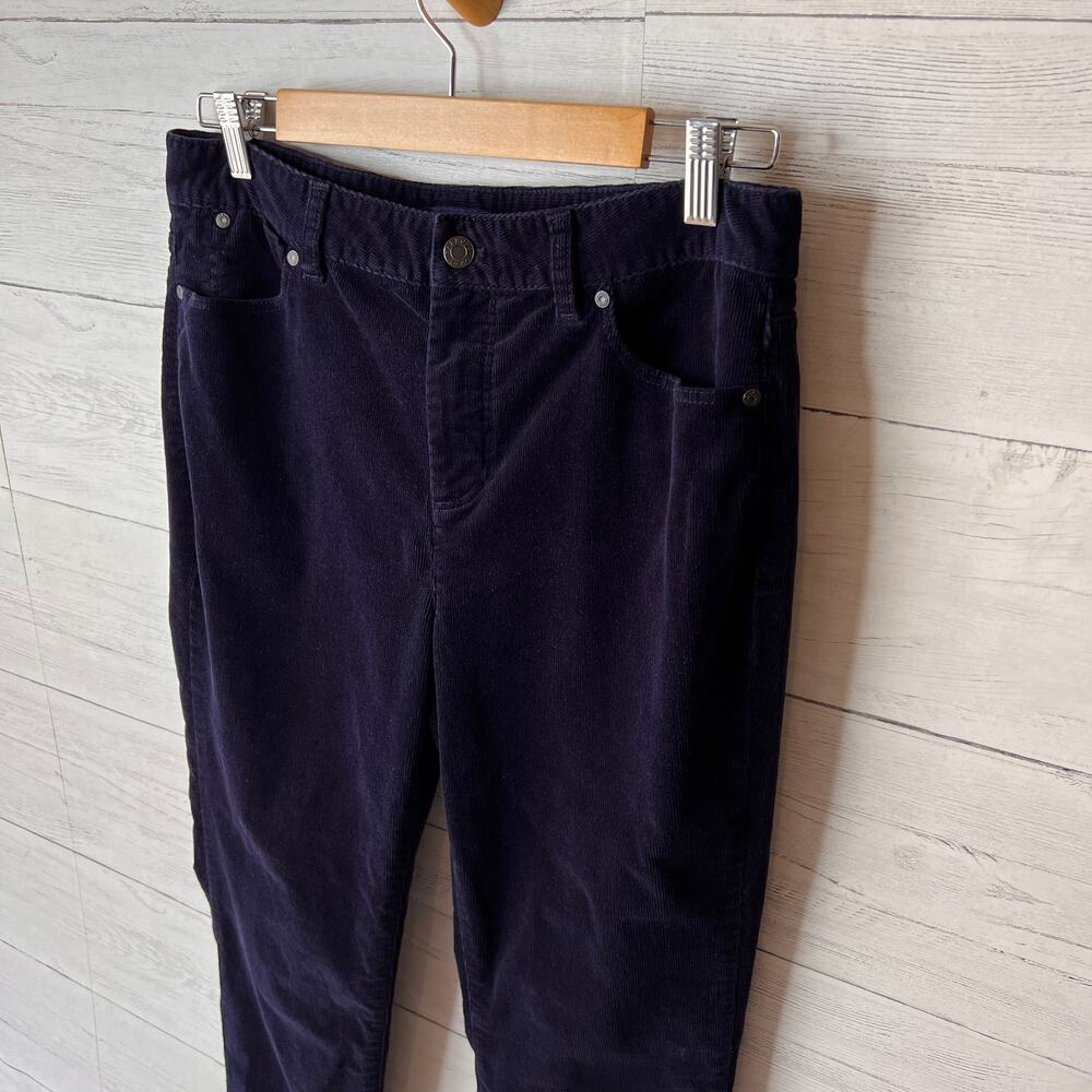 Talbots Pants Womens Size 10 Navy Blue Heritage Corduroy Cotton Blend Stretch - Picture 6 of 16